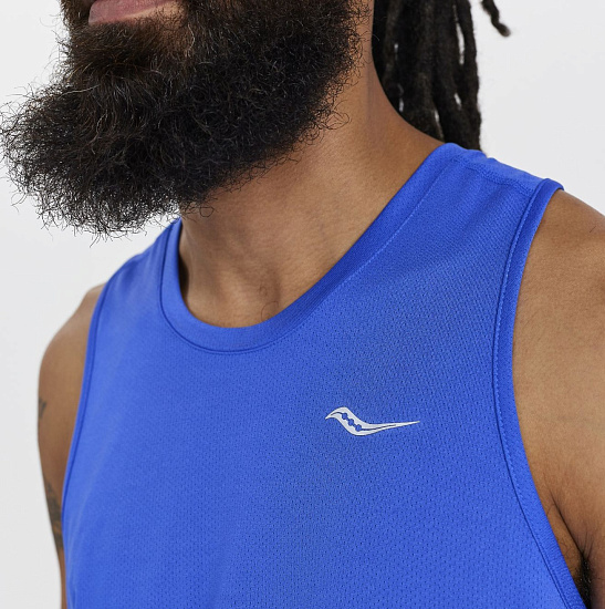 Майка мужская Saucony Stopwatch Singlet Blue Raz - Фото 4 большая
