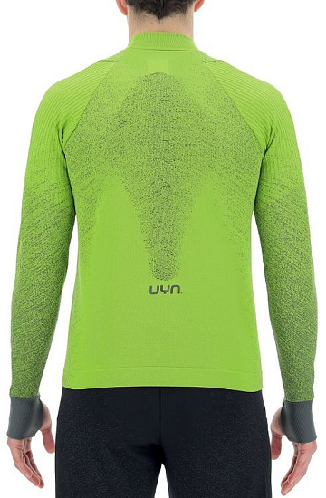 Лонгслив мужской UYN Running Exceleration LS Turtle Neck Yellow Fluo/Black - Фото 2 большая
