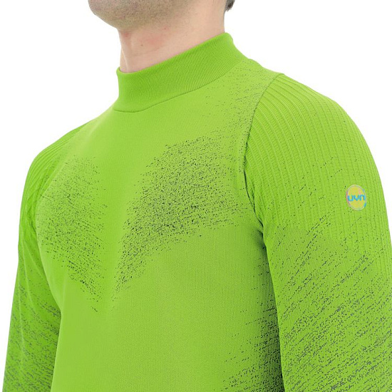 Лонгслив мужской UYN Running Exceleration LS Turtle Neck Yellow Fluo/Black - Фото 4 большая