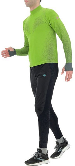 Лонгслив мужской UYN Running Exceleration LS Turtle Neck Yellow Fluo/Black - Фото 6 большая