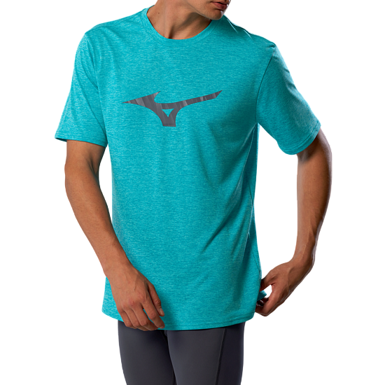 Футболка мужская Mizuno Core Runbird Ss Capri Breeze - Фото 5 большая