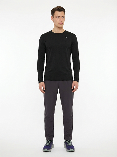 Лонгслив мужской Mizuno Core Impulse Black - Фото 3 большая