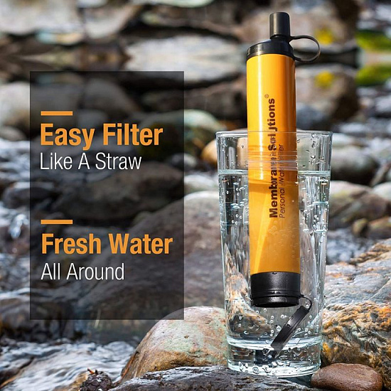 Фильтр для воды Membrane Solutions Water Filter Straw Orange - Фото 3 большая