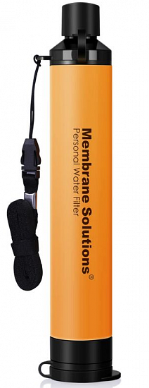 Фильтр для воды Membrane Solutions Water Filter Straw Blue 1Pk W Carrying Case Orange - Фото 2 большая