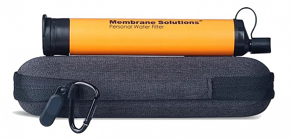 Фильтр для воды Membrane Solutions Water Filter Straw Blue 1Pk W Carrying Case Orange - Фото 3 большая