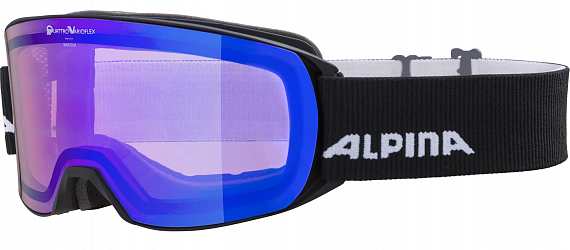 Горнолыжная маска Alpina Nakiska QVM Black Matt/Blue - Фото 1 большая