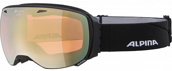 Горнолыжная маска Alpina Big Horn QVM Black Matt/Gold - Фото 1 большая