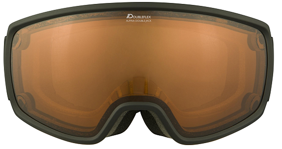 Горнолыжная маска Alpina Double Jack Mag Q-Lite Black Matt/Orange - Фото 2 большая
