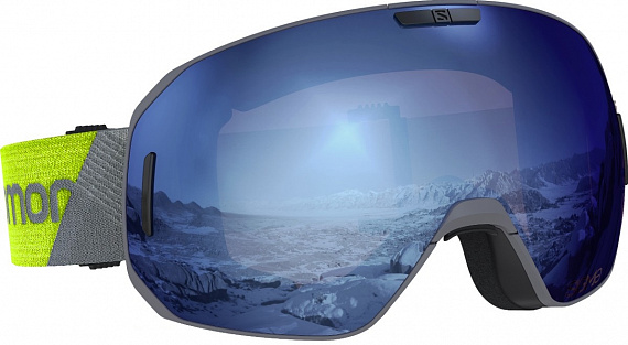 Горнолыжная маска Salomon S/MAX Sigma Grey-Neon/Uni SkyB - Фото 1 большая