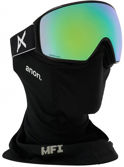Горнолыжная маска Anon M4 MFI Toric Black/Sonar Green - Фото 1 большая