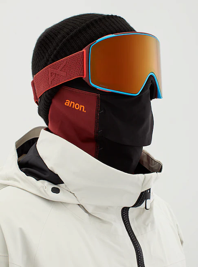 Горнолыжная маска Anon M4 Cylindrical Maroon/Prcv Sun Brnz - Фото 4 большая