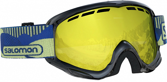 Горнолыжная маска Salomon Juke Black pop/Univ. Mid Yello - Фото 1 большая