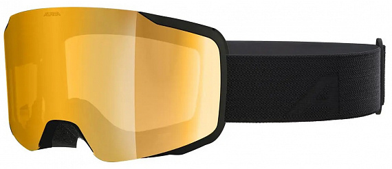 Горнолыжная маска Alpina Taos Qv Black Matt/Qv Gold - Фото 1 большая