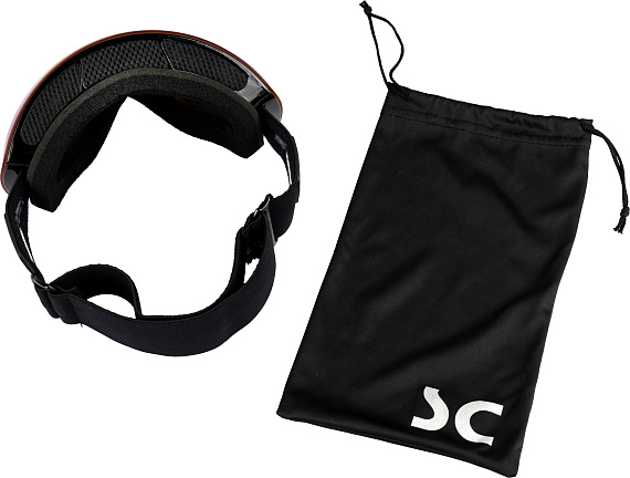 Горнолыжная маска Scout Stage Otg Shiny Black/Orange Lens With Full Revo Blue - Фото 2 большая