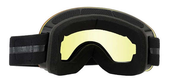 Горнолыжная маска Scout Stage Otg Shiny Black/Yellow Lens - Фото 2 большая