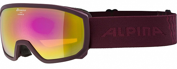 Горнолыжная маска детская Alpina Scarabeo Jr. HM Pink sph. S2 Cassis - Фото 1 большая