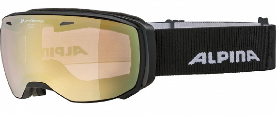 Горнолыжная маска Alpina Estetica QVM Lightgold S2-3 Black Matt - Фото 1 большая