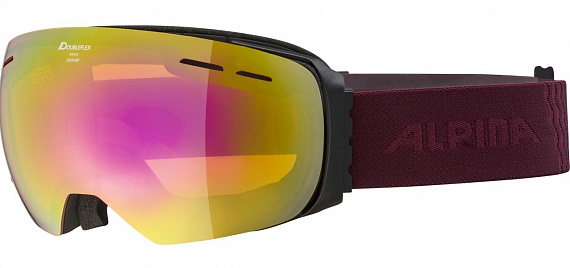 Горнолыжная маска Alpina Granby HM Pink sph. S2 Black/Cassis - Фото 1 большая