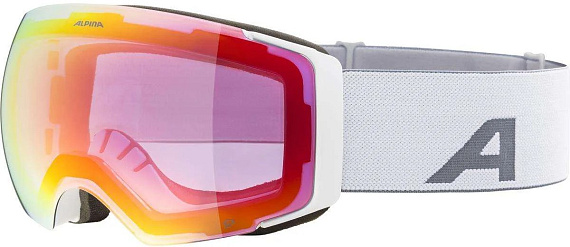 Горнолыжная маска Alpina Falera Mag Black Matt/Q Red S2/Pink S1 - Фото 1 большая