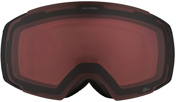 Горнолыжная маска Alpina Falera Mag Black Matt/ Q Red S2/Clear S0 - Фото 4 большая