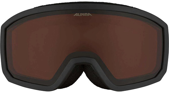 Горнолыжная маска детская Alpina Scarabeo Junior Black Matt/Orange S2 - Фото 2 большая