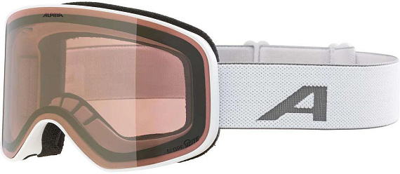 Горнолыжная маска Alpina Slope Q-Lite White Matt/Q-Lite Gold S2 - Фото 1 большая