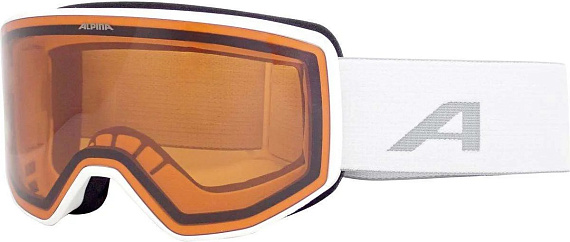 Горнолыжная маска Alpina Venet White Matt/Orange S2 - Фото 1 большая