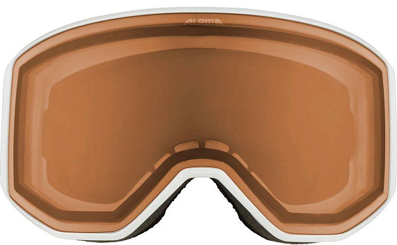 Горнолыжная маска Alpina Venet White Matt/Orange S2 - Фото 2 большая