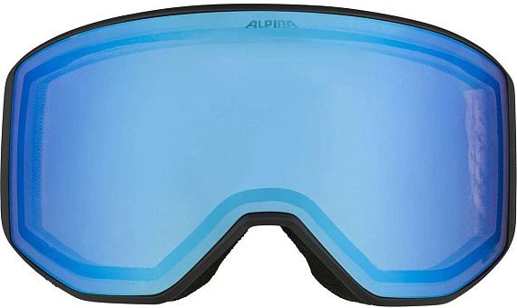 Горнолыжная маска Alpina Venet Black-Glacier Matt/Q-Lite Blue Mirror S1 - Фото 2 большая
