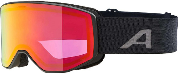 Горнолыжная маска Alpina Venet Black Matt/Q-Lite Red S2 - Фото 1 большая