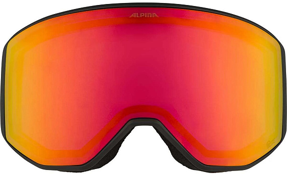 Горнолыжная маска Alpina Venet Black Matt/Q-Lite Red S2 - Фото 2 большая