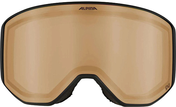 Горнолыжная маска Alpina Venet Qv Black Matt/Qv Gold S2-3 - Фото 2 большая