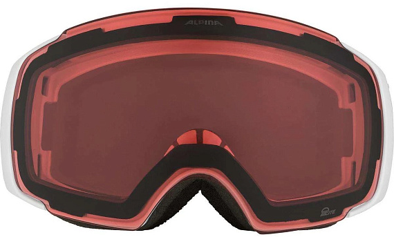 Горнолыжная маска Alpina Falera Mag White Matt/Q-Lite Red S2/Pink S1 - Фото 3 большая