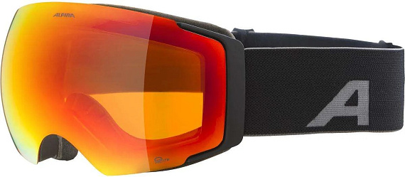 Горнолыжная маска Alpina Falera Mag Q-Lite Black Matt/Q-Lite Red S2/Pink S1 - Фото 1 большая