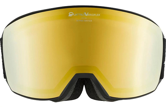 Горнолыжная маска Alpina Nakiska Qv Black Matt/Mirror gold - Фото 2 большая