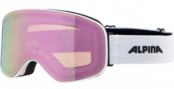 Горнолыжная маска Alpina Slope Q-Lite White Matt/Q-Lite Rose - Фото 1 большая