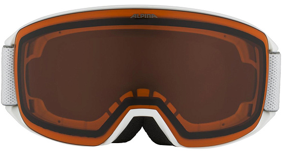 Горнолыжная маска Alpina Nakiska White Matt/Orange S2 - Фото 2 большая