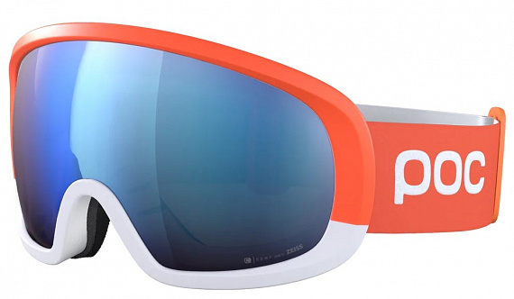 Горнолыжная маска POC Fovea Mid Clarity Comp Fluorescent Orange/Hydrogen White/Spektris Blue - Фото 1 большая