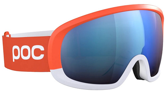 Горнолыжная маска POC Fovea Mid Clarity Comp Fluorescent Orange/Hydrogen White/Spektris Blue - Фото 4 большая