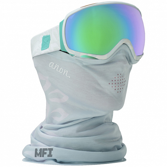 Горнолыжная маска женская Anon Tempest MFI Empress White/ Green Solex - Фото 1 большая
