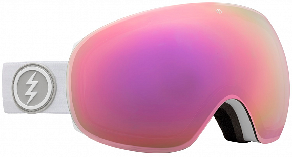 Горнолыжная маска Electric Eg3.5 Matte White/Brose/Pink Chrome + Yellow Green - Фото 1 большая