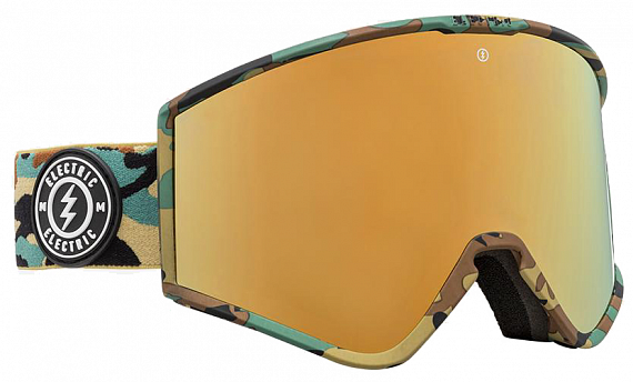 Горнолыжная маска Electric Kleveland Camo/Brose/Gold Chrome + Yellow - Фото 1 большая
