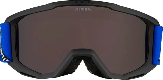 Горнолыжная маска детская Alpina Piney Black Blue Matt/Orange - Фото 2 большая