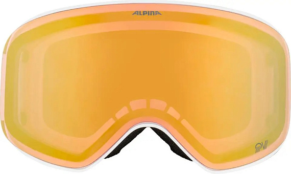 Горнолыжная маска Alpina Slope Qv White Matt/Qv Gold - Фото 3 большая