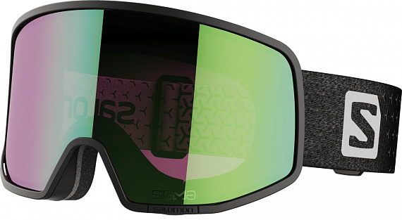 Горнолыжная маска Salomon Lo Fi Sigma Black/Univ Emerald - Фото 1 большая
