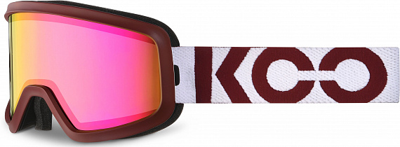 Горнолыжная маска KOO Eclipse Platinum Burgundy/White L.Rose Tattoo Mirror - Фото 1 большая