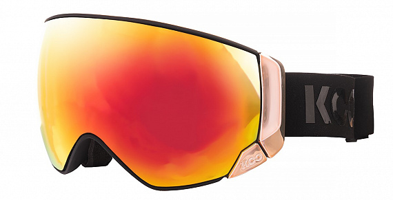 Горнолыжная маска KOO Enigma Chrome Black/Pink Gold L. Red MR - Фото 1 большая