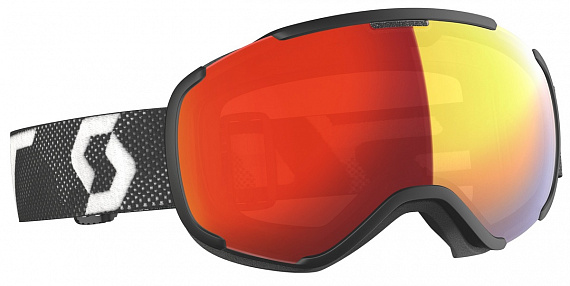 Горнолыжная маска Scott Faze II LS Black/White/Light Sensitive Red Chrome - Фото 1 большая