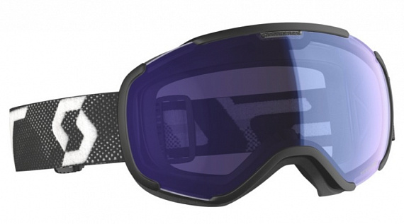 Горнолыжная маска Scott Faze II Black/White/Illuminator Blue Chrome - Фото 1 большая