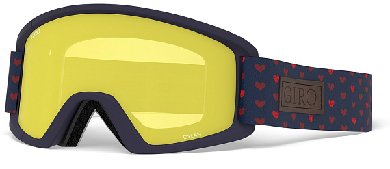 Горнолыжная маска женская Giro Dylan Hearts/Amber Scarlet/Yellow - Фото 5 большая